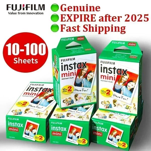 Origine Fujifilm Instax Mini Film papier 10-100 feuilles pour appareils photo instantanés Fuji Instax Mini 12 11 9 40 70 90 Link Liplay EVO 240229