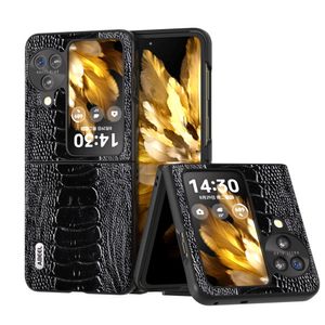 Origina Abeel Retro lederen tas voor OPPO Find N3 Flip/N2 Flip Struisvogelvoet Armor Cover