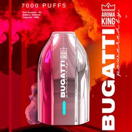 Origina Aroma King Bugatti 7000 Puffs E Cigarette 500mAh Batterie 15ml Pod préfabillée 5% Nicotine E Cig Disposable Vape Pen