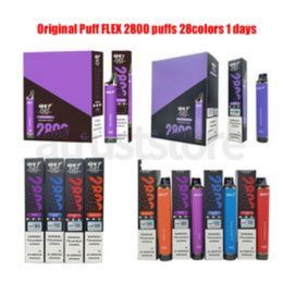 Original 100% QST Puff flex 2800bouffées 8ml 0% 2% 5% vapes bouffée jetable Meilleure batterie autorisée 28 saveurs Entrepôt local