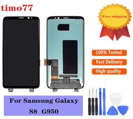 Oorspronkelijke 100 geteste LCD -panelen Display Touch Screen Digitizer Vervangingsgedeelte voor Samsung Galaxy S8 G950 G950A G950F G950T G950V8339123