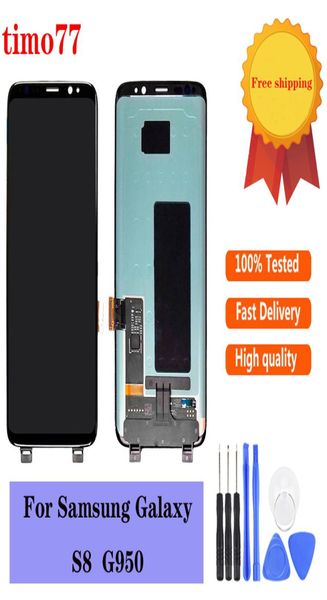 Panneaux d'écran LCD d'origine 100 Affichage de l'écran tactile Numéro de remplacement Pièce de remplacement pour Samsung Galaxy S8 G950 G950A G950F G950T G950V4373749