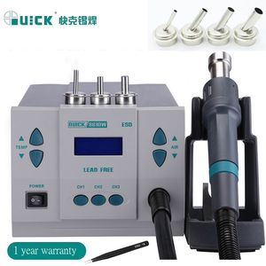 Original 1000W220/110V QUICK 861DW heat gun lead free hot air soldering station microcomputer temperature Rework Station+7nozzle