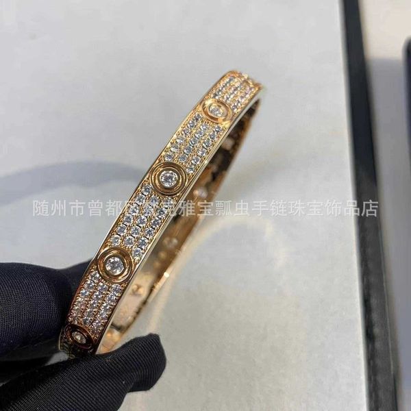 Original 1to1 C-arter Bracelet CNC V Gold Craft Haute Édition Placage Mijin Classic LOVE Black Nail Sky Star Wide Rose pour les femmesSXQG