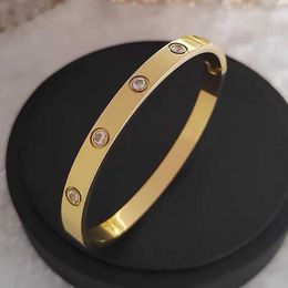 Originele 1to1 C-arter Armband Roestvrij Minimalistische Sieraden Staal Volledige Diamant 18k goud Hot selling Womens StyleXOV0