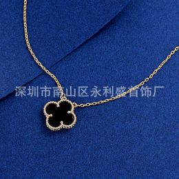 Collier original 1to1 Van C-A à quatre feuilles de la famille Brahma, version haute, conception de niche polyvalente pour femme, agate fritillaria Tiktok, diffusion en ligne populaire 1ZTJ5