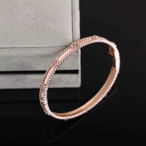 Originele 1to1 van C-a High Pure Silver Edition Kaleidoscoop Bracelet Dames Wide en smal geplateerde 18K Rose Gold Clover Set Diamond Luckye899