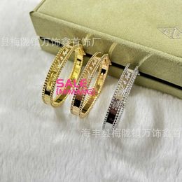 Original 1to1 Van C-A V Gold High Version Signature Signature Bracelet Femme 18K Rose Personnalized Lucky Clover Set Diamond B7QD