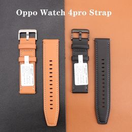 Banda original de cuero de cuero de cuero de 22 mm para Oppo Watch 4Pro Genuine Leather Strap Wutband 240520