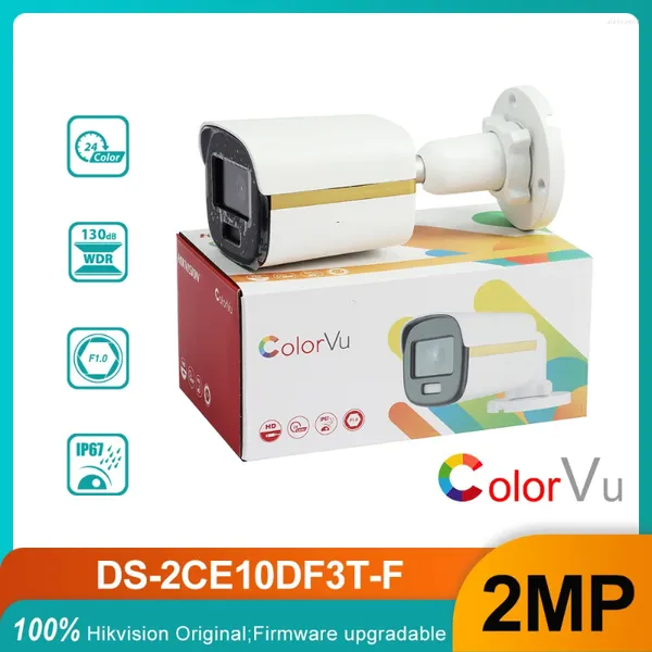 Caméra analogique filaire de vidéosurveillance ColorVu originale 2MP DS-2CE10DF3T-F sécurité extérieure 4 en 1 TVI/AHD/CVI/CVBS Bullet