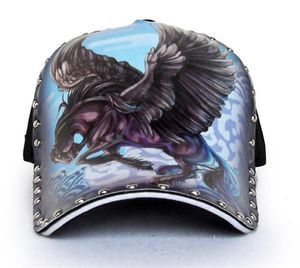 Original impresión 3D estilo chino dragón pavo real Elefante cráneo águila Gorra de béisbol hombres MUJERES Moda Snapback Hip Hop Hat CX200713941509