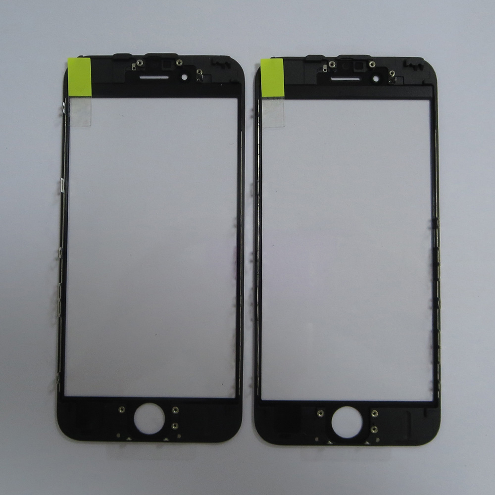 Oryginalny 3w1 ekran szklany naciśnięcie na zimno z ramką ramową z folią OCA do części zamiennych iPhone 6S