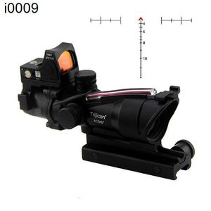 Original 4x32 Scope Fibre ACOG Source Optique Red Red illuminé Glass de verre gravé Modèle cible vise-cible Tactical Hunting Rifle Airsoft 4X Magnificateur