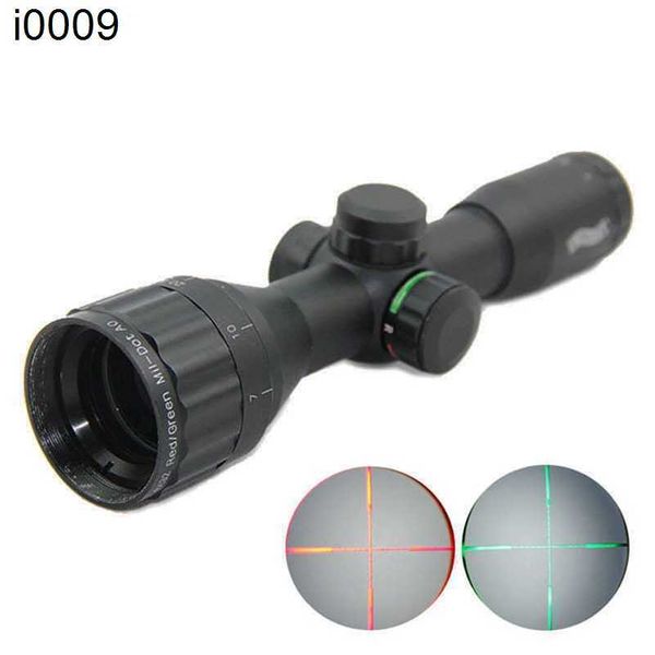 4x32 Tactical Tactical AoE rouge et vert illuminé Mil Dot Rifle Stending Hunting Multi-revêtement Optique compacte Scope