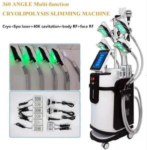 Original 5 poignées 360 Cryo graisse gel minceur machine avec 80k ultrasons cavitation tripolaire radiofréquence cryolipolyse graisse équipement de beauté sous vide