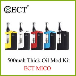 Originele 500 MAH ECT MICO dikke olie variabele spanning starterkits met 0,5 ml 1.5Ohm ect B1 keramische vape cartridges fabriek groothandel