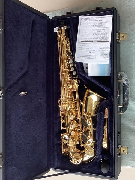 Original 82 estructura uno a uno modelo abajo E-tune profesional Alto saxofón latón chapado en oro tono de grado profesional