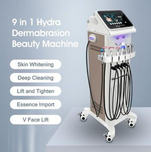 Original 9 en 1 microdermabrasion hydrogène eau oxygène diamant machine Soins de la peau soins de la peau du visage rides élimination de l'acné rajeunissement Salon Apparatus