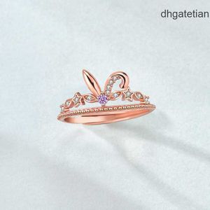Origineel 925 Co Branded Princess Silver Jewelry Nieuw product Dijia Purple Rabbit Star Delu Rose 18K ouderring