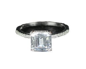 Bagues de mariage de fiançailles en argent sterling 925 originales pour femmes de luxe taille émeraude 4CT diamant simulé platine bijoux taille 514785854