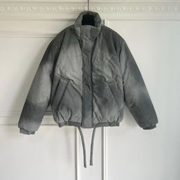 Original Acn épaissi col montant doudoune évier Halo teint par pulvérisation coton veste rétro dégradé gris Design veste