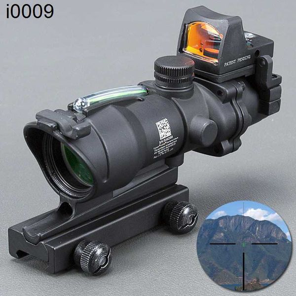 ACOG ORIGINAL TRIJICON 4X32 NOIR TACTIQUE TACTIQUE REAL FIBRE OPTIQUE COLLIMATEUR ÉLIMINÉ COLLIMATE