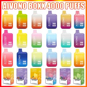 Original Aivono AIM BOXX 4000 Puffs Jetable Vape Pen E Cigarette Avec Batterie Rechargeable 650mAh 10ml Pré-remplie Pod Elf Box Bar Vaporisateur VS Bang Lost Mary