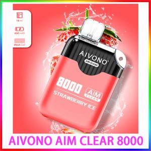 Originele AIVONO Aim Clear 8000 Rookwolken Vapes Wegwerp elektronische sigaretten Vape 18 ml Voorgevulde pod 0% 2% 5% 650 mah Oplaadbare vape-pen crazvapes