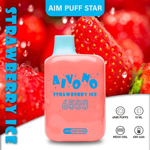 Original AIVONO AIM-PUFFSTAR 6500 bouffées rechargeables 550mAh 13ml E jus Vape Bar cigarette électronique maille bobine bouffée e-cigarettes 5% ni