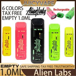 Original Alien Labs Vape Pen Puffs Desechable Vacío E Cigarrillos 1 ml Capacidad Pod Batería AlienLabs Bobina recargable Electrónica 6 colores Packwoods Dabwoods Runtz