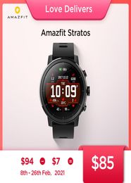 Originele Amazfit Stratos Smartwatch Smart Watch Bluetooth GPS Calorie Count Heart Monitor 50m waterdicht voor Android iOS Phone6481855