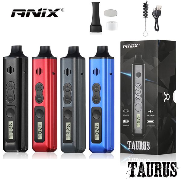 Stylo vaporisateur d'herbes sèches ANIX TAURUS d'origine 1300 mAh écran LCD contrôle de la température stylo Vape à base de plantes Kits Micro USB