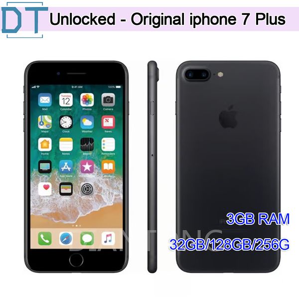 Apple-iPhone 7 Plus original con Touch ID, 32GB, 128GB, 25GB, IOS12, cuatro núcleos, 12,0 MP, teléfonos desbloqueados usados, 100% completamente funcional