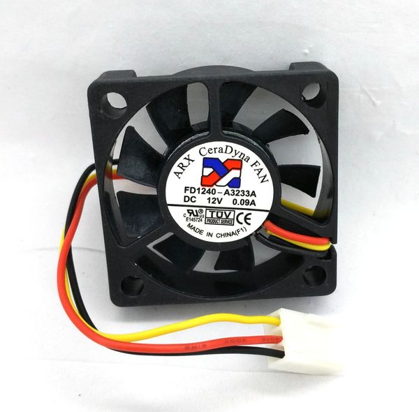 Ventilador de refrigeración silencioso Original ARX FD1240-A3233A 12V 0.09A 40*40*10MM 4cm 3 líneas