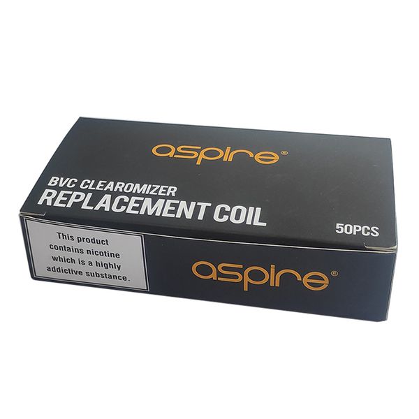 Bobine d'origine Aspire BVC 1,6 ohm 1,8 ohm Bobines de remplacement générales pour Aspire ET ET-S Glass K1 Glassomizer CE5 CE5S Vivi Novo Epen K1 Plus K Lite Spryte Clearomizer authentique