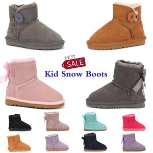 Originele Australië Kids Boots Designer Uggskid Mini Boot Baby Shoes Boys Girls Girls Moon Pink Brown Platform Toddler Enfant Infant Youth Children Winter Snow Booties