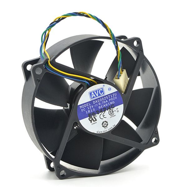 Original AVC DA09025T12U 9025 90mm/80mm x 25mm PWM ventilador de refrigeración redondo 12V 0.70A 4 cables 4 pines conector refrigerador