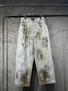 Originele Bale Jeans Casual losse jeans Oversized heren gewassen oude graffiti bedrukte jeans met wijde pijpen Losse herenbroek
