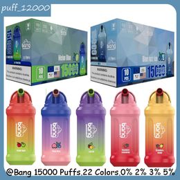 Original Bang 15000 bouffées de cigarettes électroniques jetables Vape Pod dispositif 650mah 23ml cartouche préremplie bâton 15k bouffées 0%2%3%5% vapes