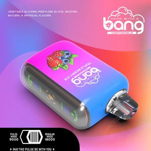 Originele Bang 18000 Puff 18K Oplaadbare wegwerpvapes Groot slim scherm Vaper Pen E-sigaret met 650 mAh batterij 16 ml Voorgevuld BANG BOX 18000 18K