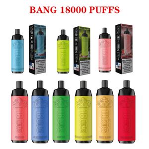 Original BANG 18000 Puffs desechable vaper E atomizador de cigarrillos 18k puff malla bobina evaporador 24 ml recargable tipo C sal contenido alcalino 0% 2% 3% 5%