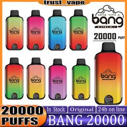 Original BANG 20000 Puffs 20k Vapes jetables E cigarettes bouffées 20k 0% 2% 3% 5% 650mAh Type-C Charge 28ml