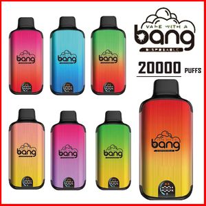 Originele BANG 20000 Rookwolken 20k Vapes Wegwerpvape 650mAh Type-C Opladen 28ml Voorgevulde pod met Ejuice Indiator 16 smaken 0, 2, 3, 5% E-sigaretten Vaper