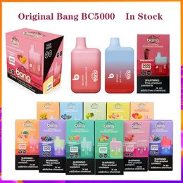 Original Bang BC5000 5000 Puffs Kit de boîte de vape jetable rechargeable 850mAh Batterie préremplie 13ml Cartouche Pod Vapes bar VS elf bars bc5000