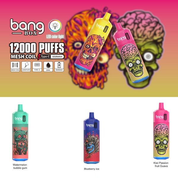 Bang Box Original 12000 Bang Vape Puffs Vaper 12000 Cigarettes électroniques jetables Vape Pod Dispositif 650mAh Batterie 20 ml Cartouche préremplie Stick Vs Puff 12000 9000 9k 12k