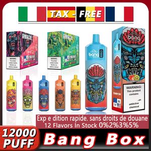 Original Bang Box 12000 bouffées 12K e-cigarette jetable 0%2%3%5% concentration 12 saveurs 20ml 850mah batterie pré-remplie Pod Mesh Coil stylo e-cigarette Duty-free Europe