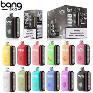 Bang Box original 9000 Puff-18000 Puff Set Grand vaporisateur jetable Vape e-cigarette bobine nette lampe LED batterie rechargeable 9k bouffées 18k bouffées vaper ont lanière