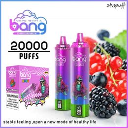 Originele Bang Box Blaze 20000 Puffs wegwerp vape pen 0% 2% 3% 5% E Sigaretten met digitale slimme display mesh spiraal Oplaadbare puff 20k vaper