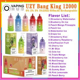 Original UZY Bang King 12000 Puff Cigarrillos electrónicos desechables 23 ml Cartucho de vainas precargadas 650 mAh Batería recargable 12K Puffs Vape Pen