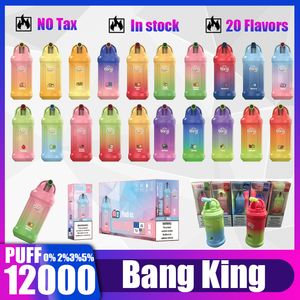 Bang King Puff 12k Puff 12000 barres Disposable Vape Pen E Cigarettes 23 ml Pods Pods Cartouche 650mAh Batterie rechargeable Vs Bang Box Puffs 12k 15000 15K